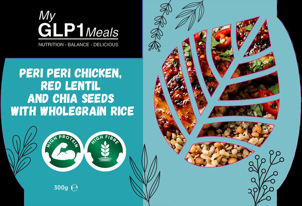 Peri Peri Chicken with Brown Rice, Red Lentil and Chia Seeds (Source Fibre)