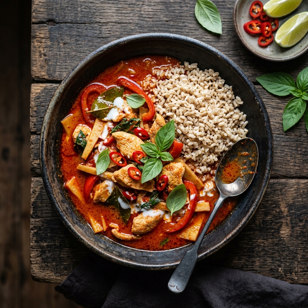 Thai Red Chicken Curry with Wholegrain Rice